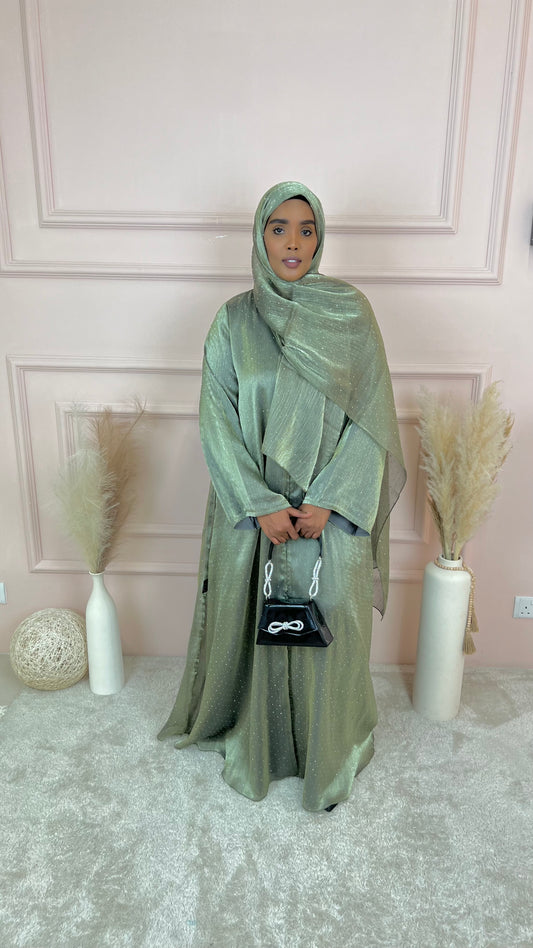 The Bling Abaya - Pastel green