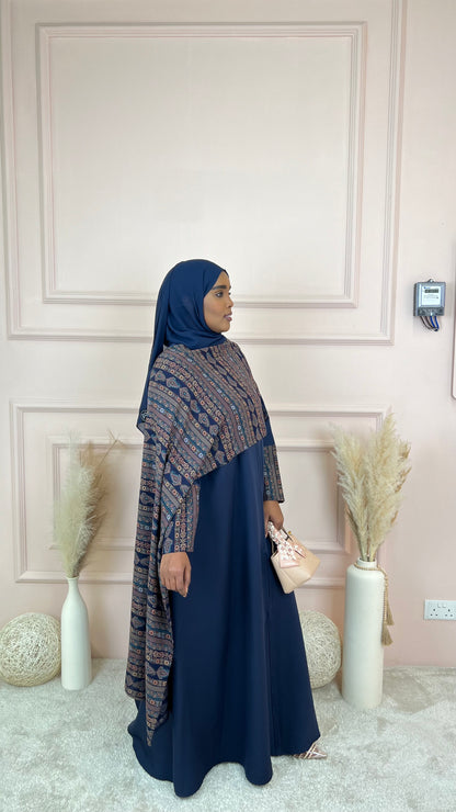 Majestic Cashmere Abaya Navy blue