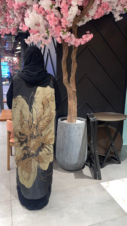 Desert Flower Abaya- Brown