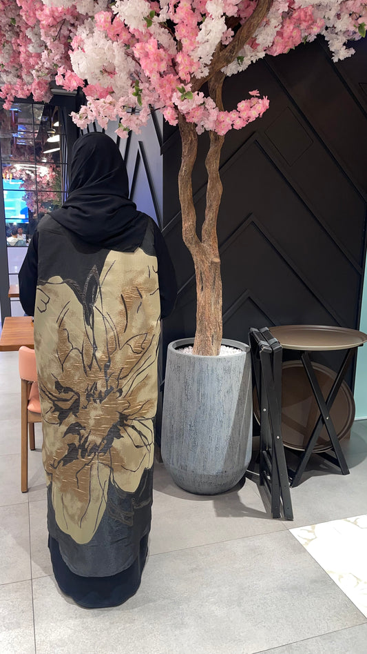 Desert Flower Abaya- Brown