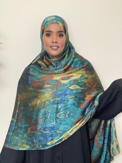 Aurora Elegance Printed Hijab 5 Pieces Set