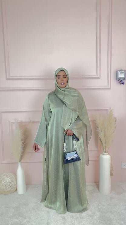 The Bling Abaya - Pastel green